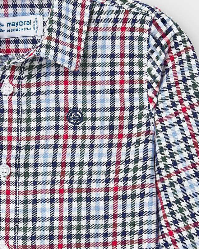 Camicia manica lunga neonato Mayoral fantasia quadri - ErreGiModaBimbo