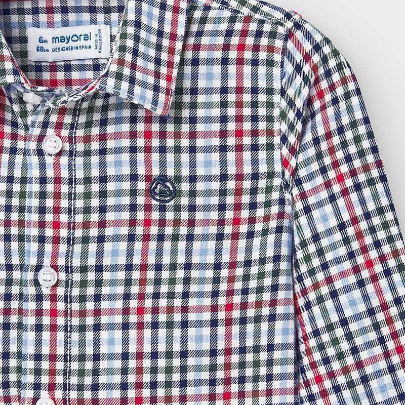 Camicia manica lunga neonato Mayoral fantasia quadri - ErreGiModaBimbo