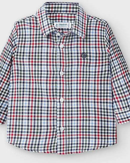 Camicia manica lunga neonato Mayoral fantasia quadri - ErreGiModaBimbo