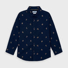 Camicia maniche lunghe bambino Mayoral blu fantasia Biciclette - ErreGiModaBimbo