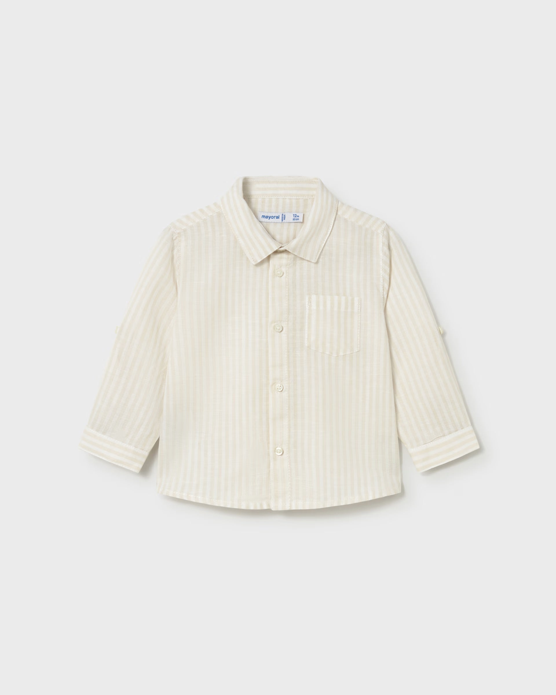 Camicia neonato Mayoral cotone e lino a righe Mayoral 6 Mesi 68cm