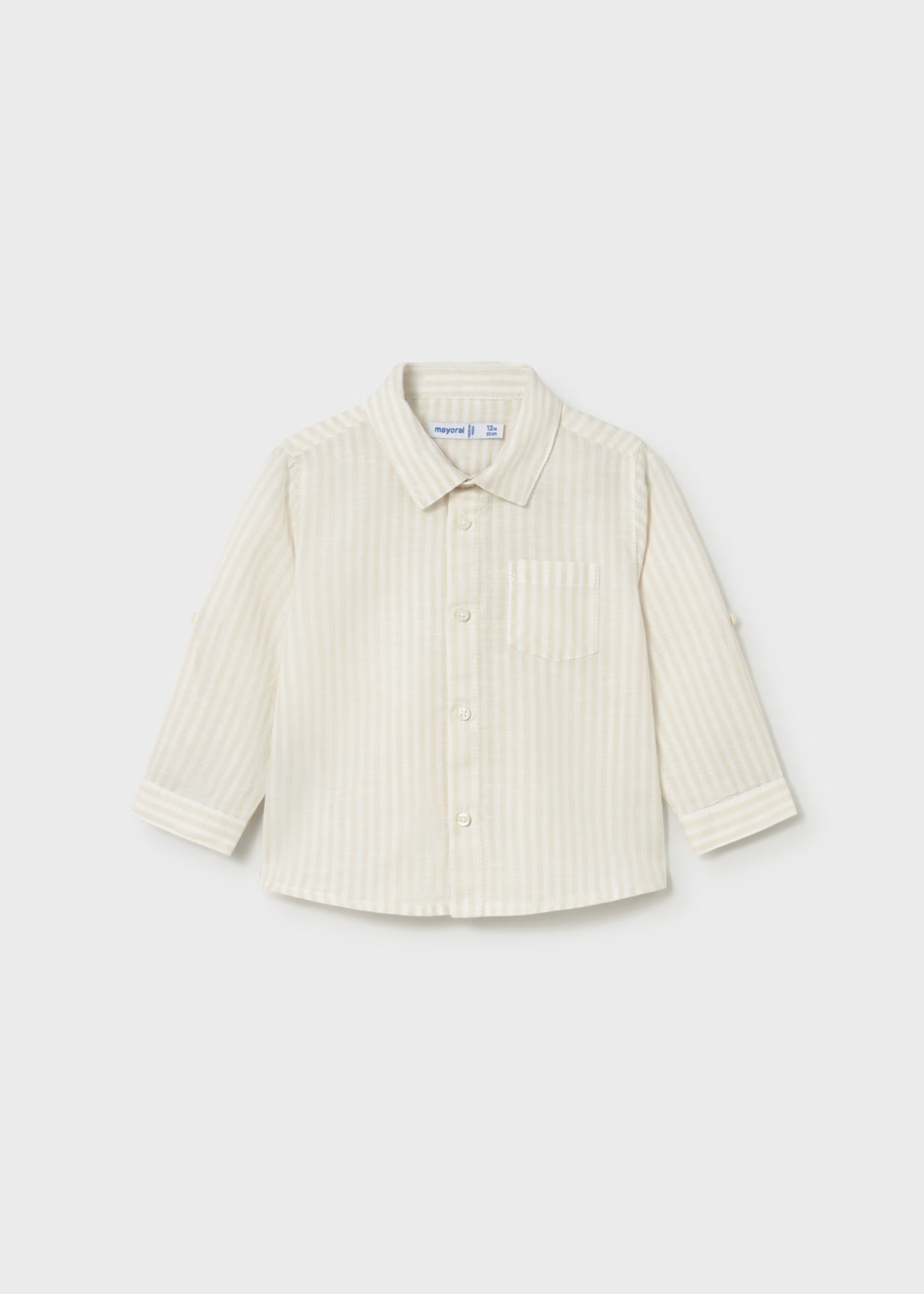 Camicia neonato Mayoral cotone e lino a righe Mayoral 6 Mesi 68cm