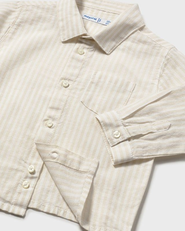Camicia neonato Mayoral cotone e lino a righe Mayoral 6 Mesi 68cm