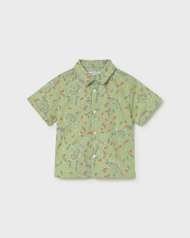 Camicia neonato verde con stampa camaleonti Mayoral 6 Mesi 68cm