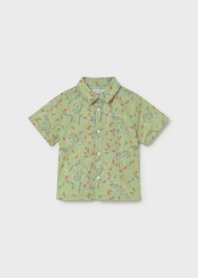 Camicia neonato verde con stampa camaleonti Mayoral 6 Mesi 68cm