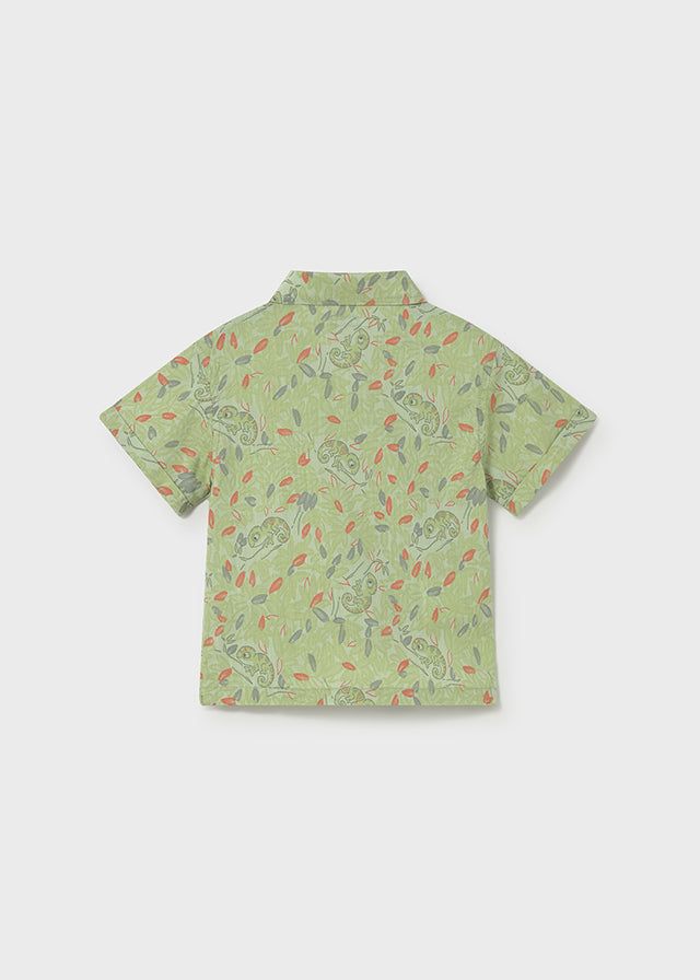 Camicia neonato verde con stampa camaleonti Mayoral 6 Mesi 68cm
