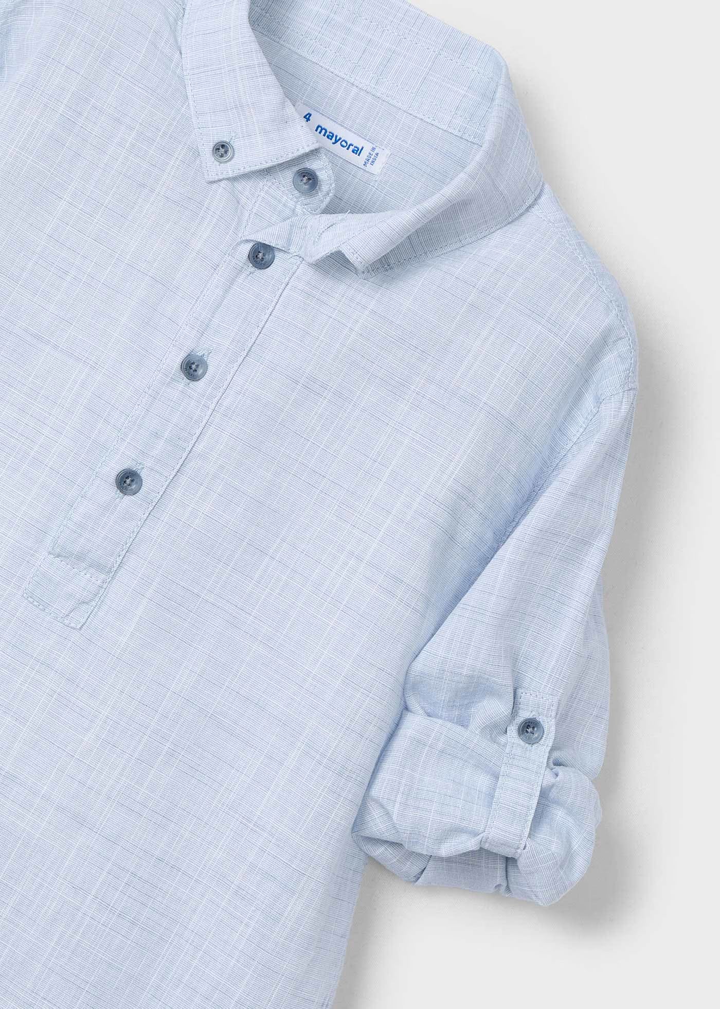 Camicia modello polo manica lunga bambino Mayoral azzurra Mayoral Azzurro