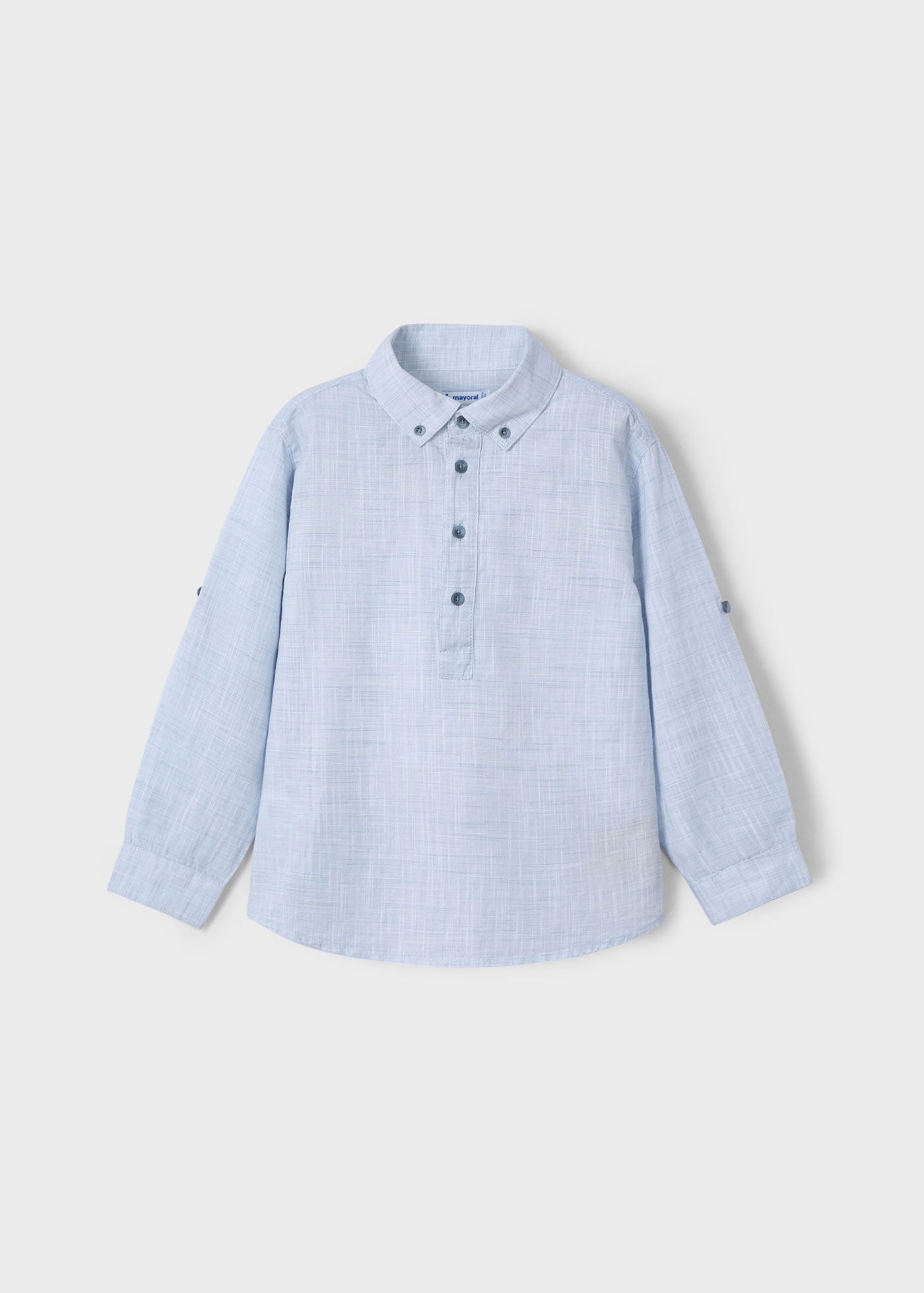 Camicia modello polo manica lunga bambino Mayoral azzurra Mayoral Azzurro