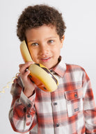 Camicia overshirt bambino Mayoral quadri mattone - ErreGiModaBimbo