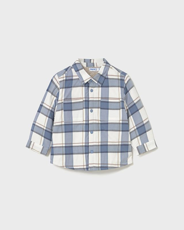 Camicia overshirt imbottita neonato Mayoral quadri azzurra-panna Mayoral 6 Mesi 68cm
