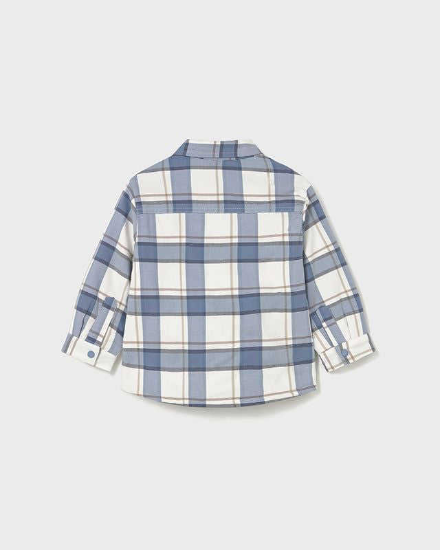 Camicia overshirt imbottita neonato Mayoral quadri azzurra-panna Mayoral 6 Mesi 68cm