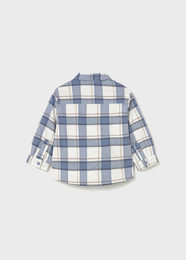 Camicia overshirt imbottita neonato Mayoral quadri azzurra-panna Mayoral 6 Mesi 68cm