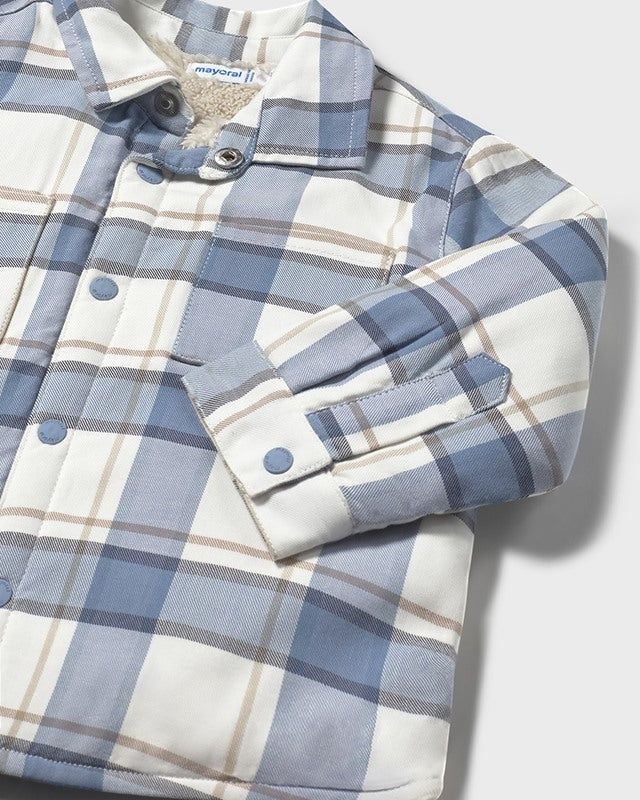 Camicia overshirt imbottita neonato Mayoral quadri azzurra-panna Mayoral 6 Mesi 68cm