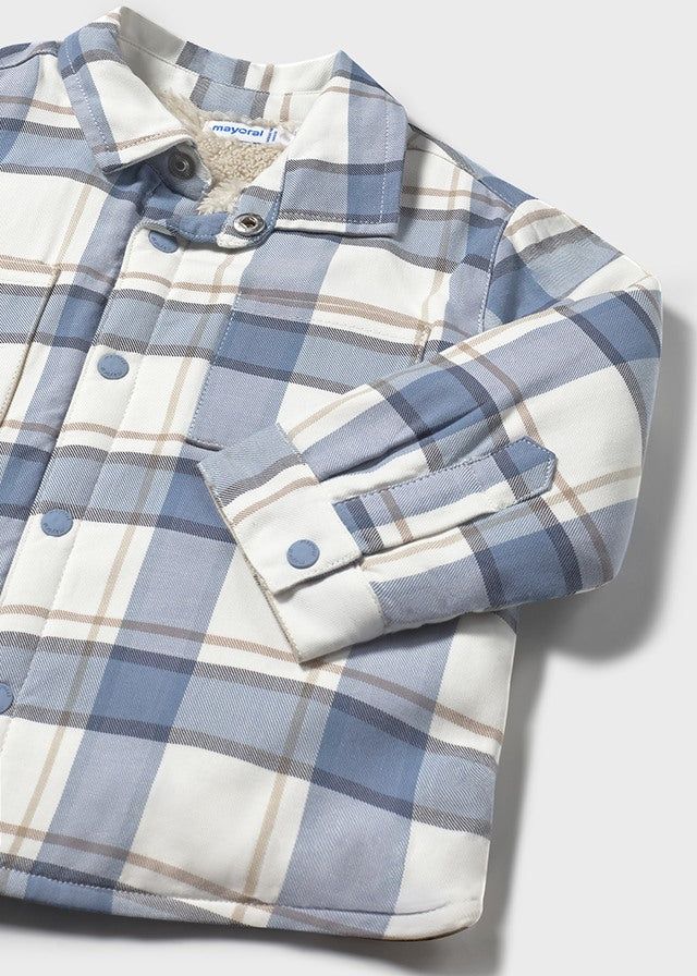 Camicia overshirt imbottita neonato Mayoral quadri azzurra-panna Mayoral 6 Mesi 68cm