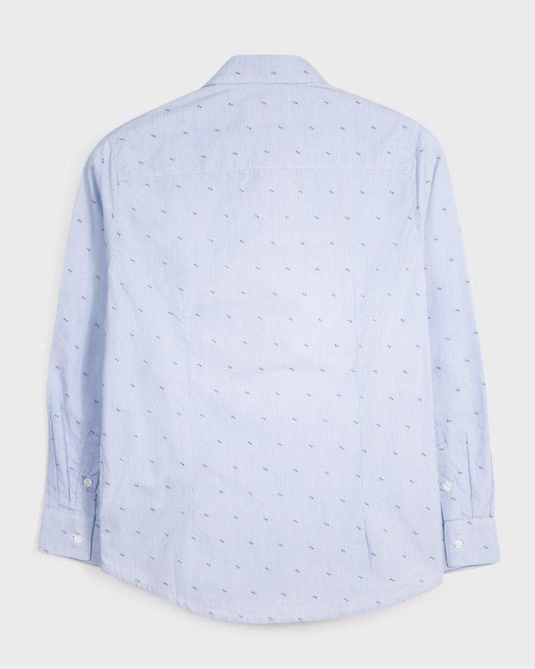 Camicia ragazzo Mayoral azzurra fantasia rigata puntini - ErreGiModaBimbo