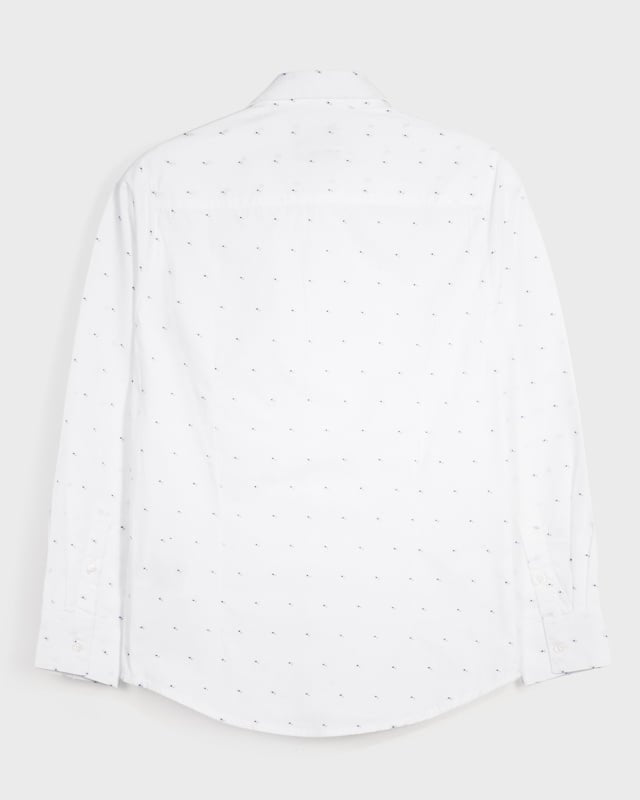 Camicia ragazzo Mayoral bianco fantasia rigata puntini - ErreGiModaBimbo