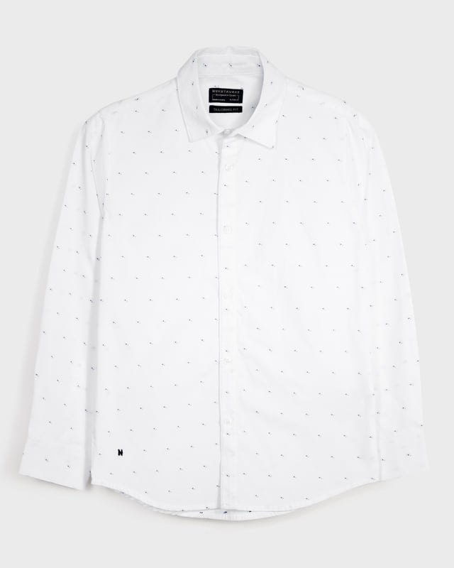 Camicia ragazzo Mayoral bianco fantasia rigata puntini - ErreGiModaBimbo
