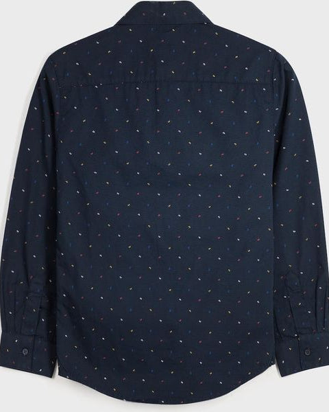Camicia ragazzo Mayoral blu fantasia geometrica - ErreGiModaBimbo