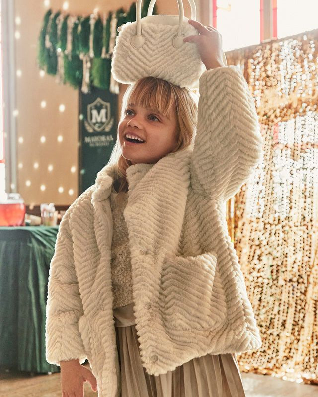 Capotto pellicciotto bambina Mayoral color cecio Mayoral 2 Anni 92cm