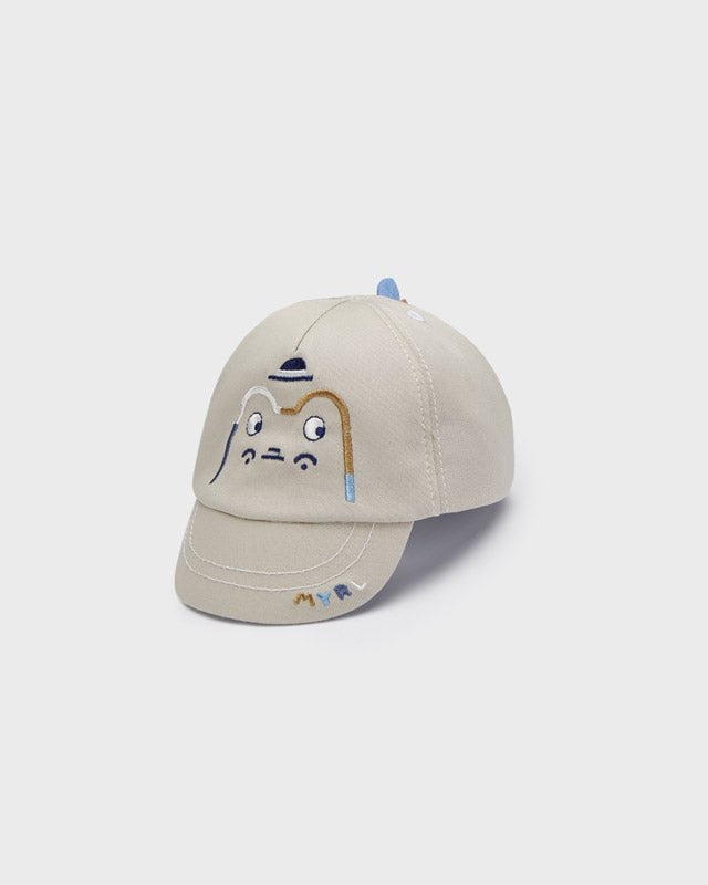 Cappello beige motivo ricamato in cotone neonato Mayoral - ErreGiModaBimbo