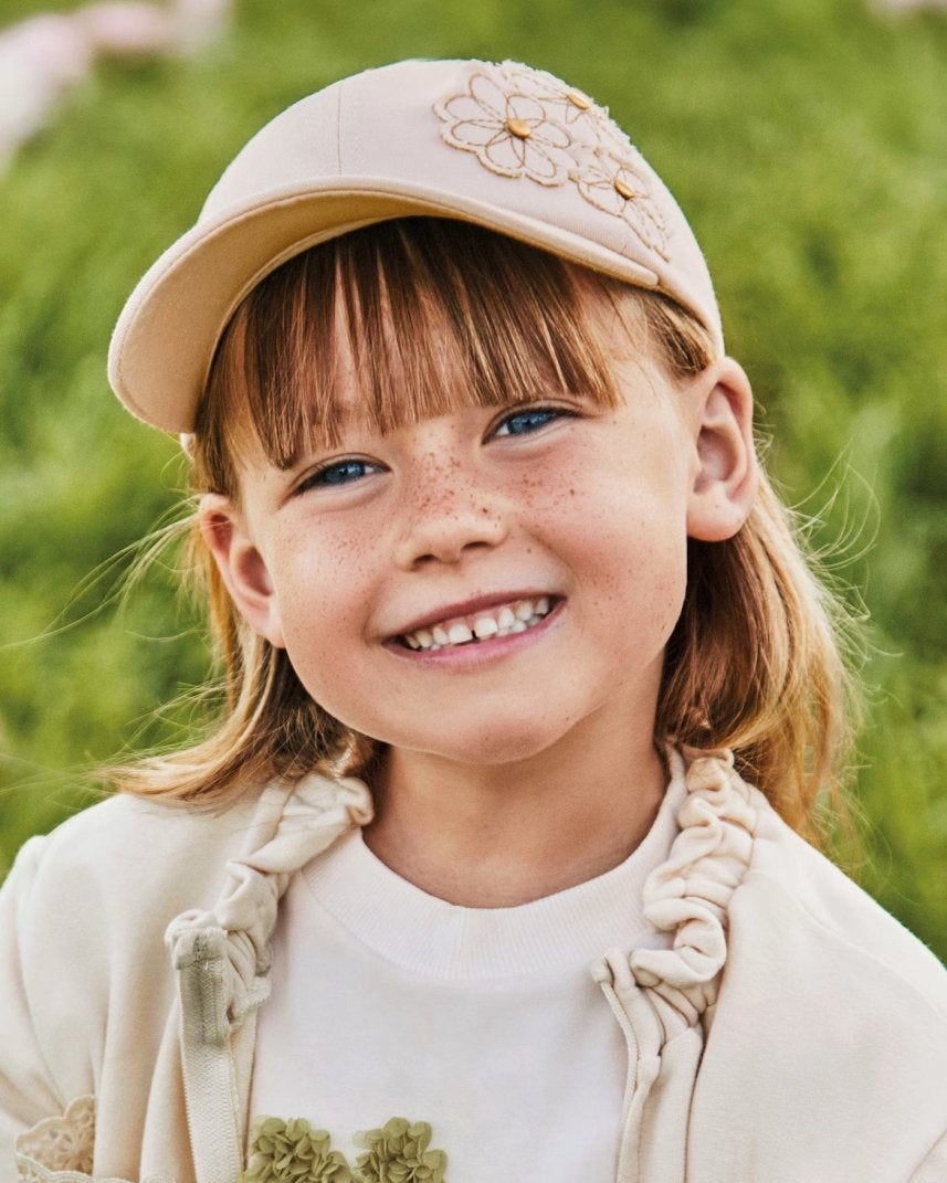 Cappello cotone bambina Mayoral ricamo flower Beige Mayoral Beige