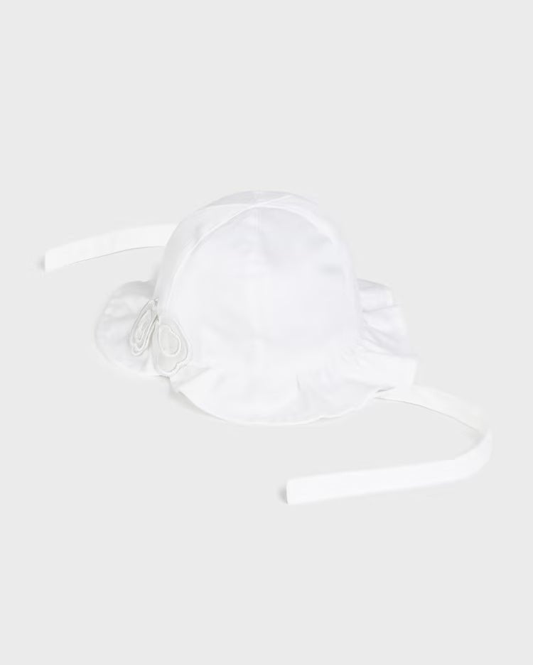 Cappello bianco con applicazione floreale neonata Mayoral - ErreGiModaBimbo