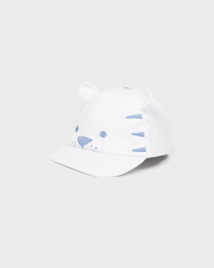 Cappello bianco motivo ricamato in cotone neonato Mayoral - ErreGiModaBimbo