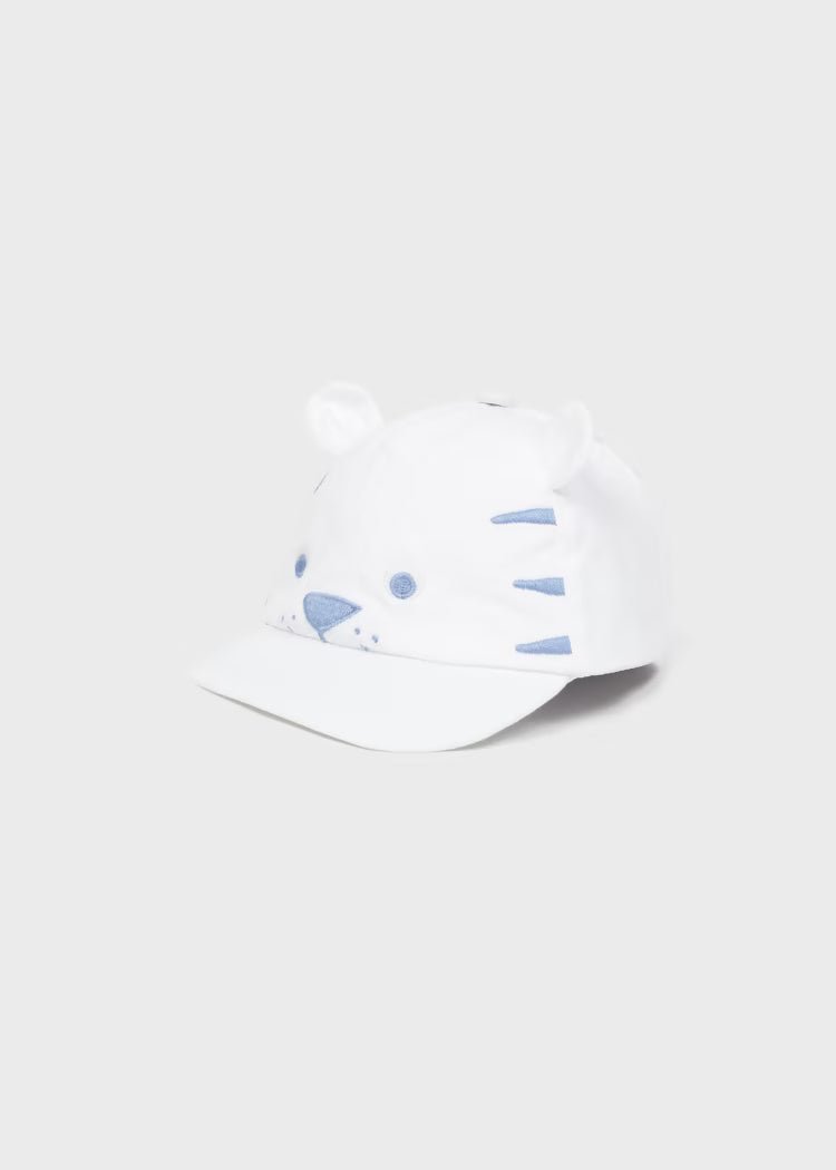 Cappello bianco motivo ricamato in cotone neonato Mayoral - ErreGiModaBimbo