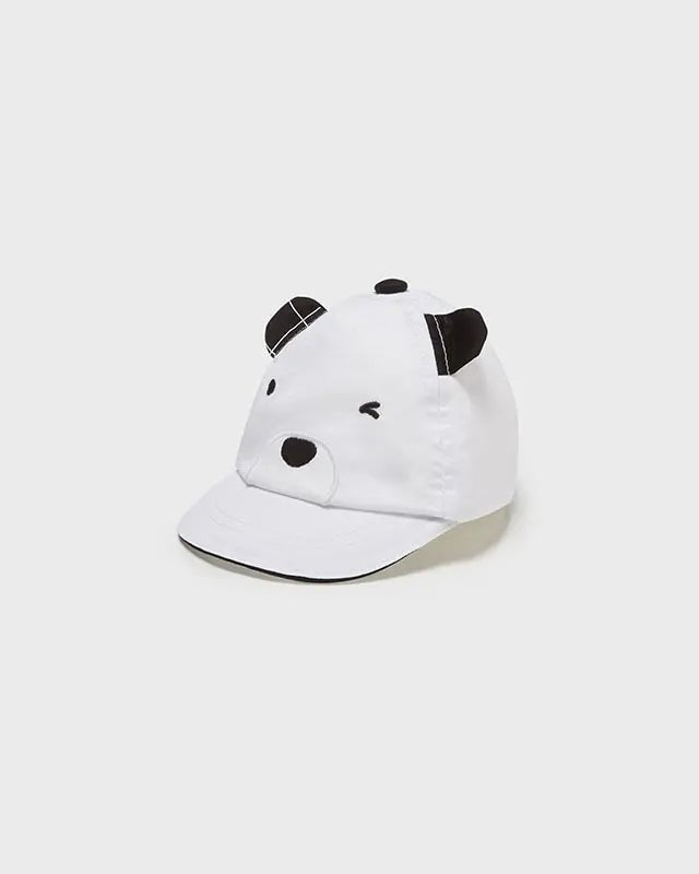 Cappello bianco motivo ricamato in cotone neonato Mayoral - ErreGiModaBimbo