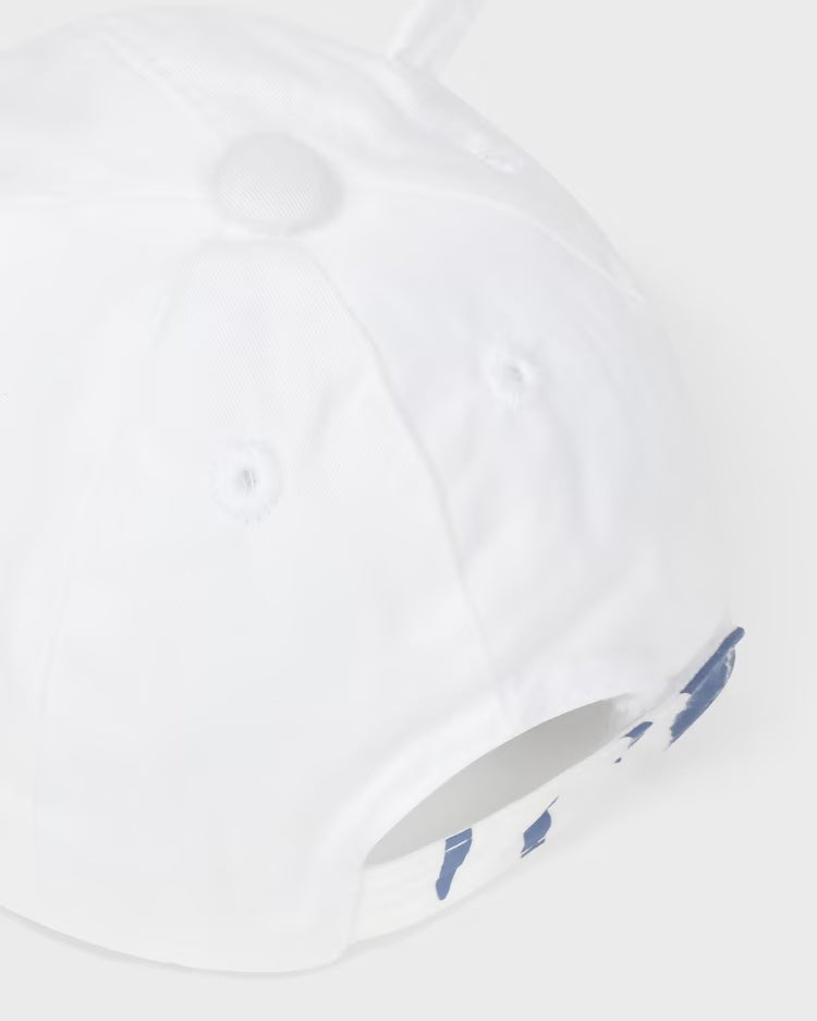 Cappello bianco motivo ricamato in cotone neonato Mayoral - ErreGiModaBimbo