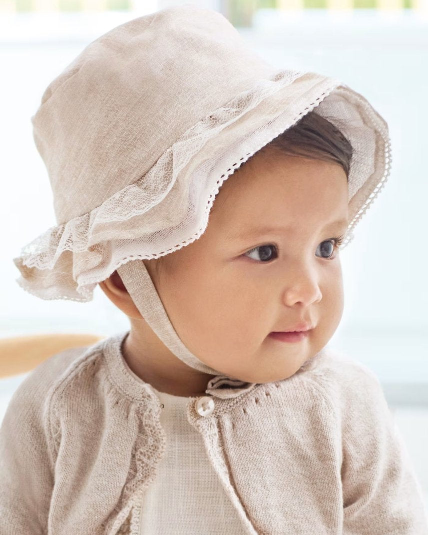 Cappello cerimonia lino neonata Mayoal Newborn Beige Mayoral Beige