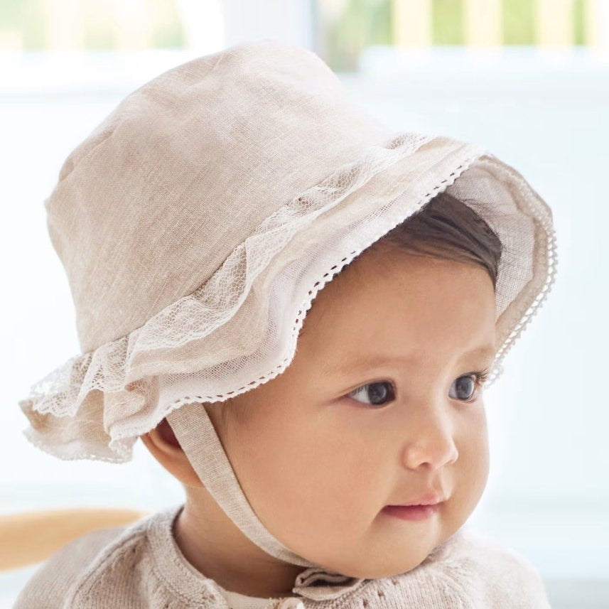 Cappello cerimonia lino neonata Mayoal Newborn Beige Mayoral Beige