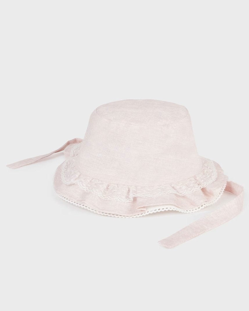 Cappello cerimonia lino neonata Mayoal Newborn Rosa Mayoral Rosa