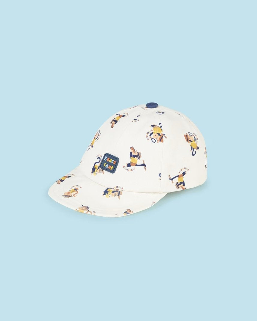 Cappello cotone neonato Mayoral stampa Scimmiette bianco Mayoral Bianco