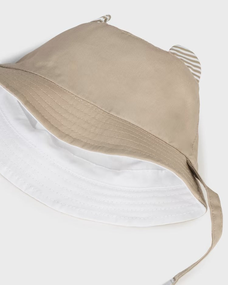 Cappello cotone reversibile beige e bianco neonato Mayoral - ErreGiModaBimbo