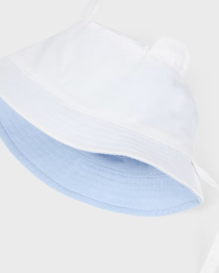 Cappello cotone reversibile bianco e azzurro neonato Mayoral - ErreGiModaBimbo