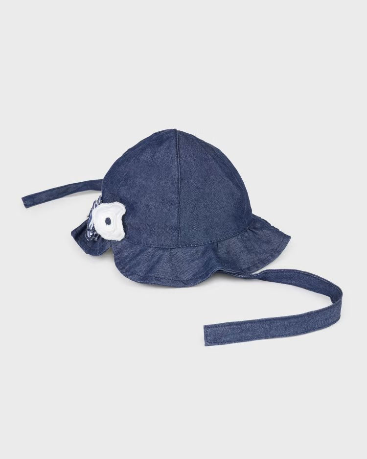 Cappello jeans con applicazione floreale neonata Mayoral - ErreGiModaBimbo