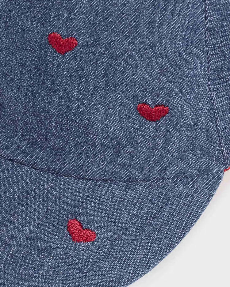 Cappello jeans con frontalino ricami cuori neonata Mayoral - ErreGiModaBimbo