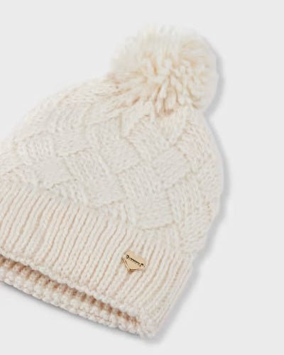 Cappello pompon bambina Mayoral panna - ErreGiModaBimbo