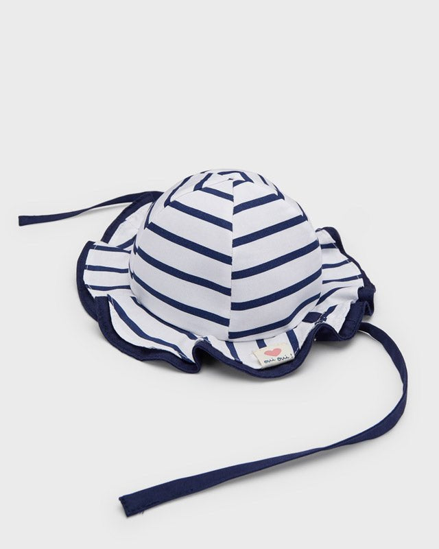 Cappello reversibile neonata Mayoral righe blu - ErreGiModaBimbo