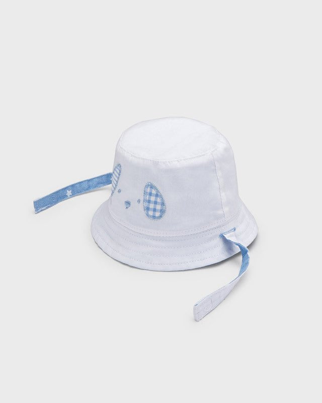 Cappello reversibile neonato Newborn bianco-blu stelle - ErreGiModaBimbo