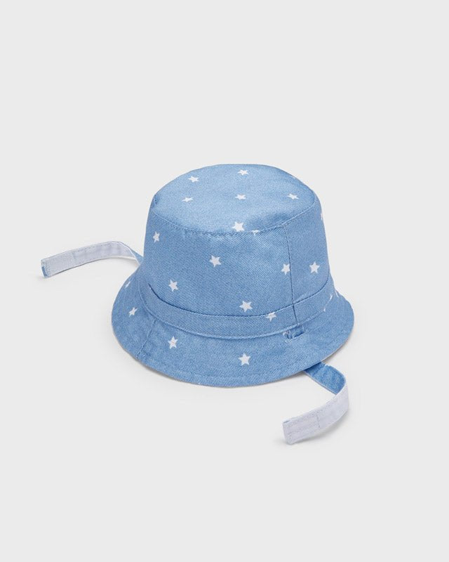 Cappello reversibile neonato Newborn bianco-blu stelle - ErreGiModaBimbo