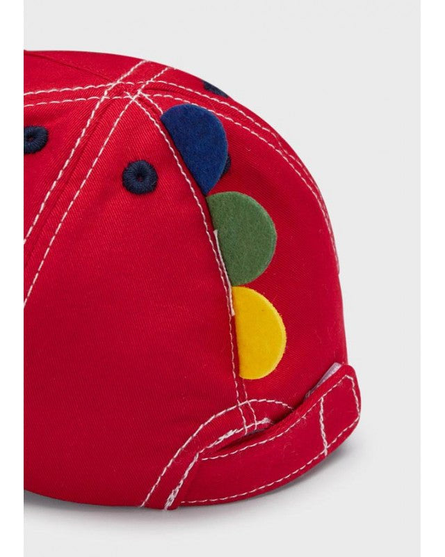 Cappello rosso motivo ricamato in cotone neonato Mayoral - ErreGiModaBimbo