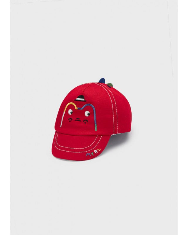 Cappello rosso motivo ricamato in cotone neonato Mayoral - ErreGiModaBimbo