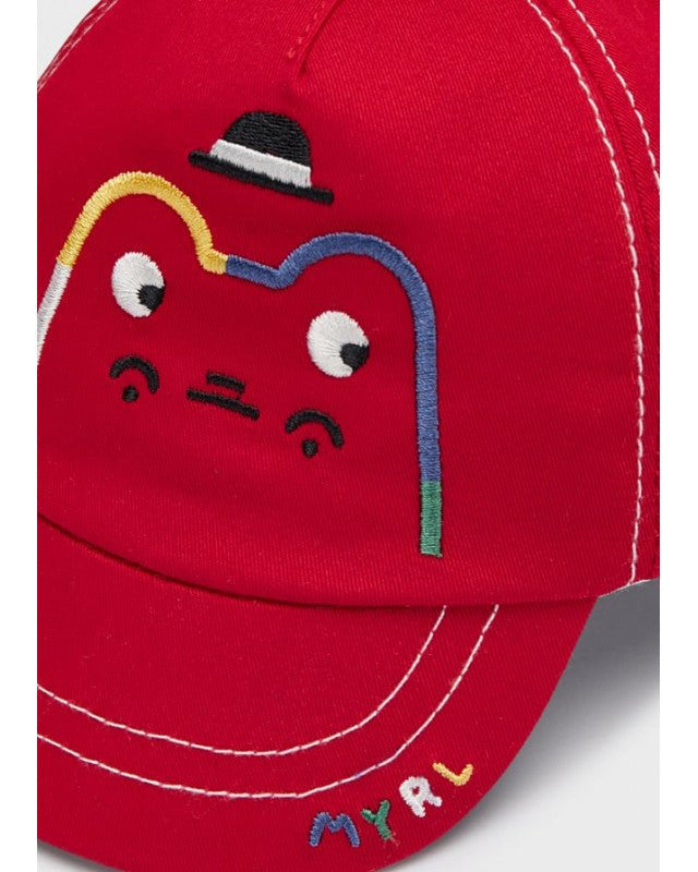 Cappello rosso motivo ricamato in cotone neonato Mayoral - ErreGiModaBimbo