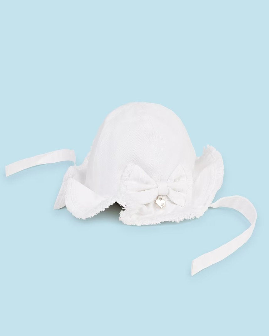 Cappello sfrangiato cotone neonata Mayoral Newborn bianco Mayoral Bianco