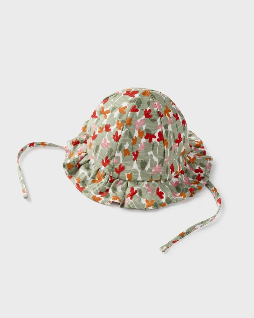 Cappello stampato cotone neonata Mayoral verde arancio floreale Mayoral Verde