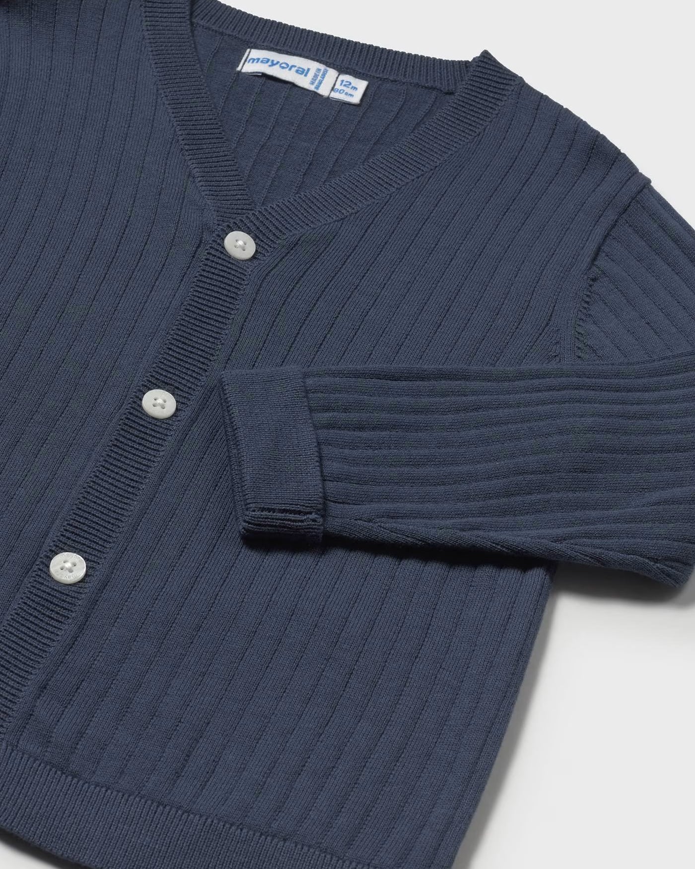 Cardigan a costine in maglia di cotone neonato Mayoral blu Mayoral Blu
