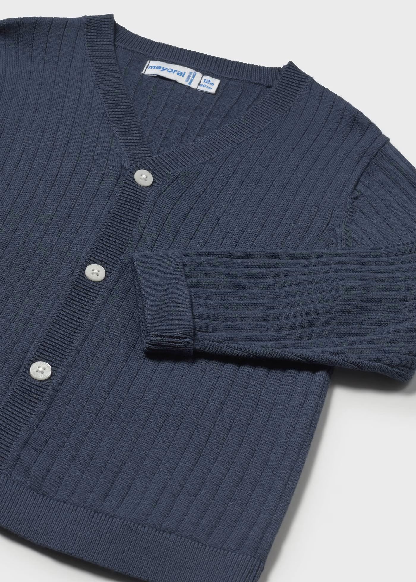 Cardigan a costine in maglia di cotone neonato Mayoral blu Mayoral Blu