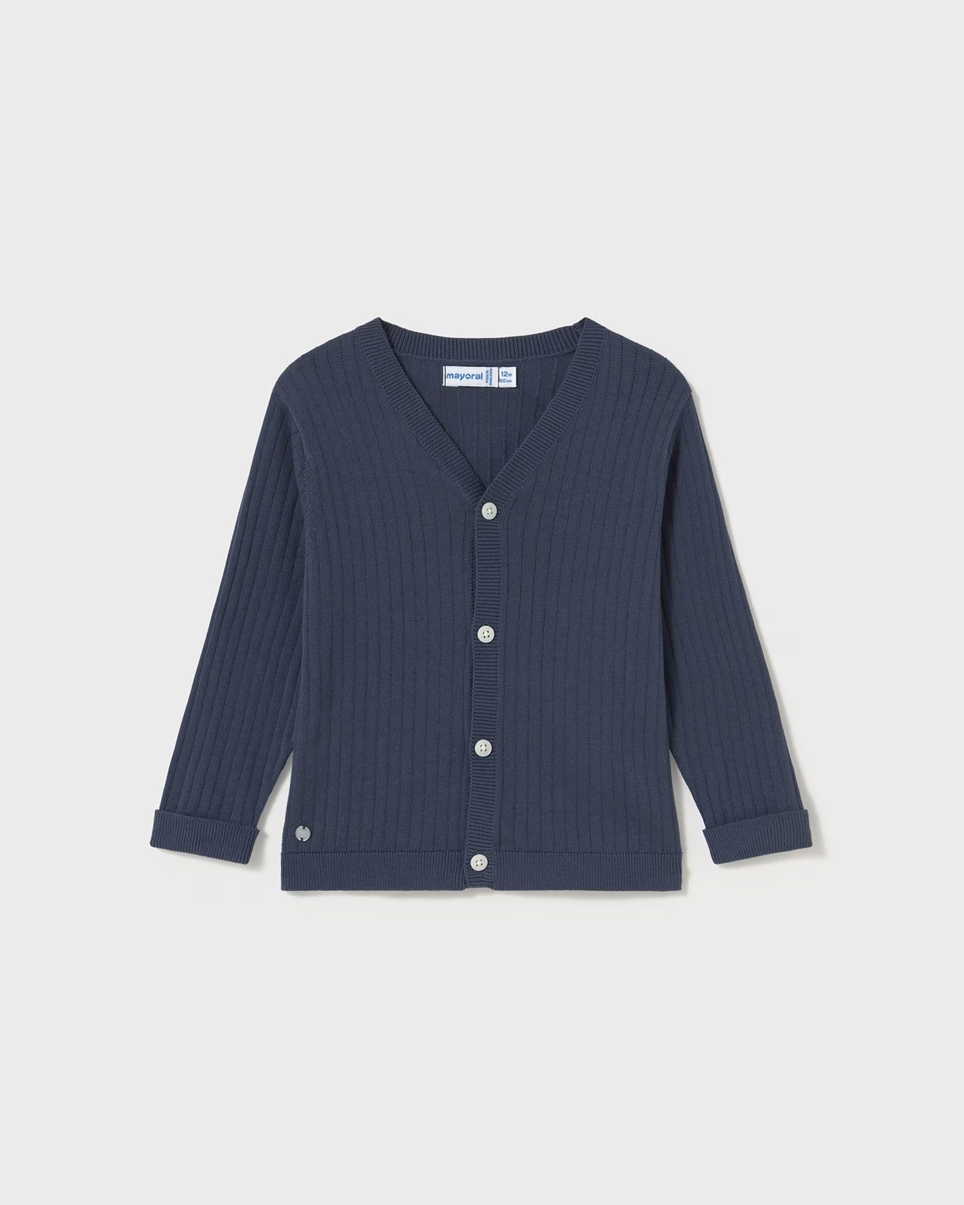 Cardigan a costine in maglia di cotone neonato Mayoral blu Mayoral Blu